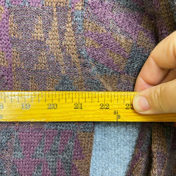 Arnold Palmer Men's Large Pullover‎ Sweater Quarter Button 90s Orange Purple - Picture 4 of 6